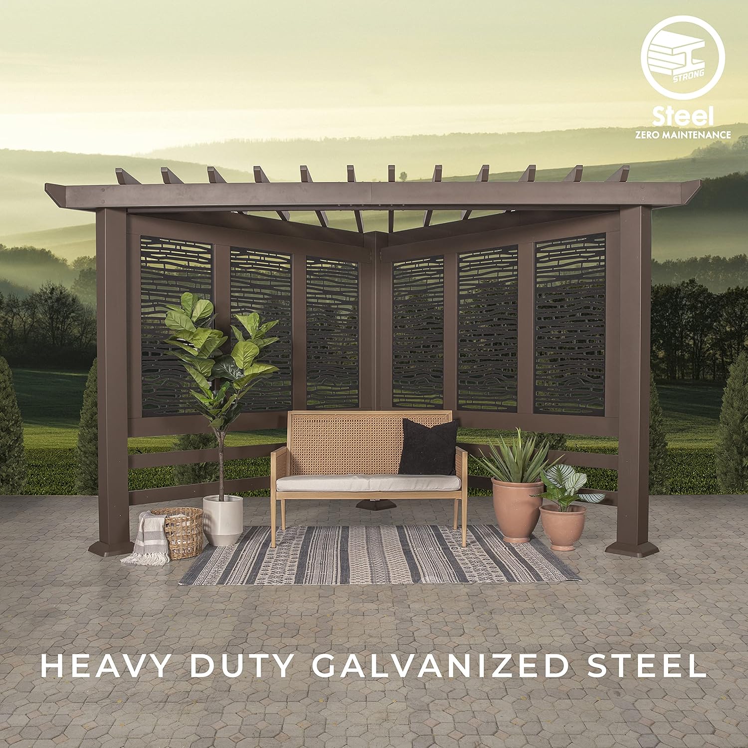 Backyad Discovery Hampton Traditional Steel Cabana Pergola