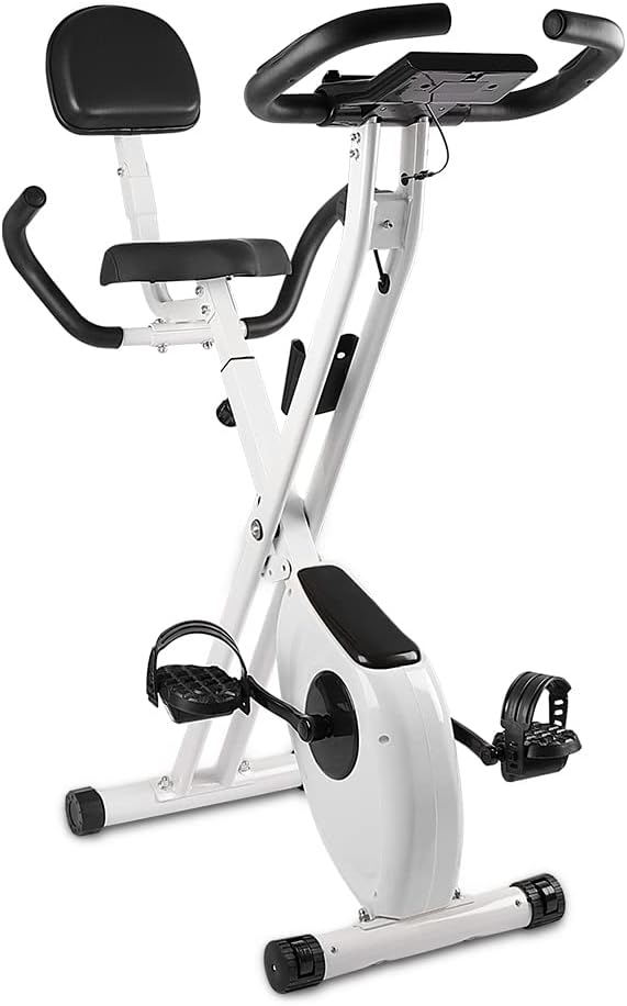 Folding Exercise Bike, Magnetic Stationary Bike with LCD Monitor and Pulse Grip for Home Gym Cardio Workout Cycling Recumbent Bikes for Adults Seniors