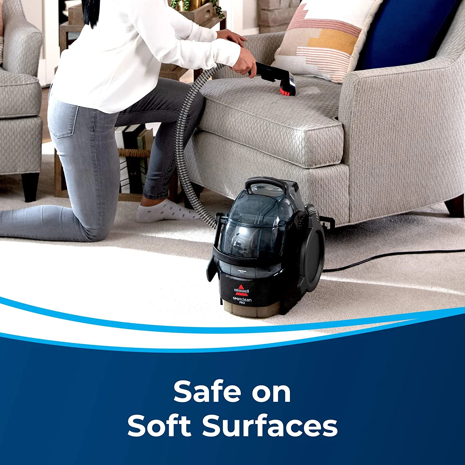 BISSELL 3624 Lightweight SpotClean Professional Portable Carpet Cleaner, Black