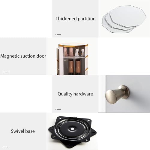 360° Rotating Round Octagon Shoe Rack Tower Cabinet, 360° Rotating Shoe Cabinet, Simple Storage Shoe Tower Exquisite Beautiful, Space-Saving, for Home Hallway Entrance Bedroom
