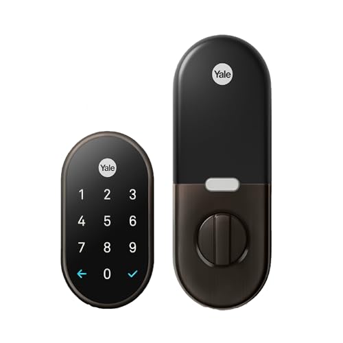 Google Nest x Yale Lock - Tamper-Proof Smart Lock for Keyless Entry - Keypad Deadbolt Lock for Front Door - Satin Nickel