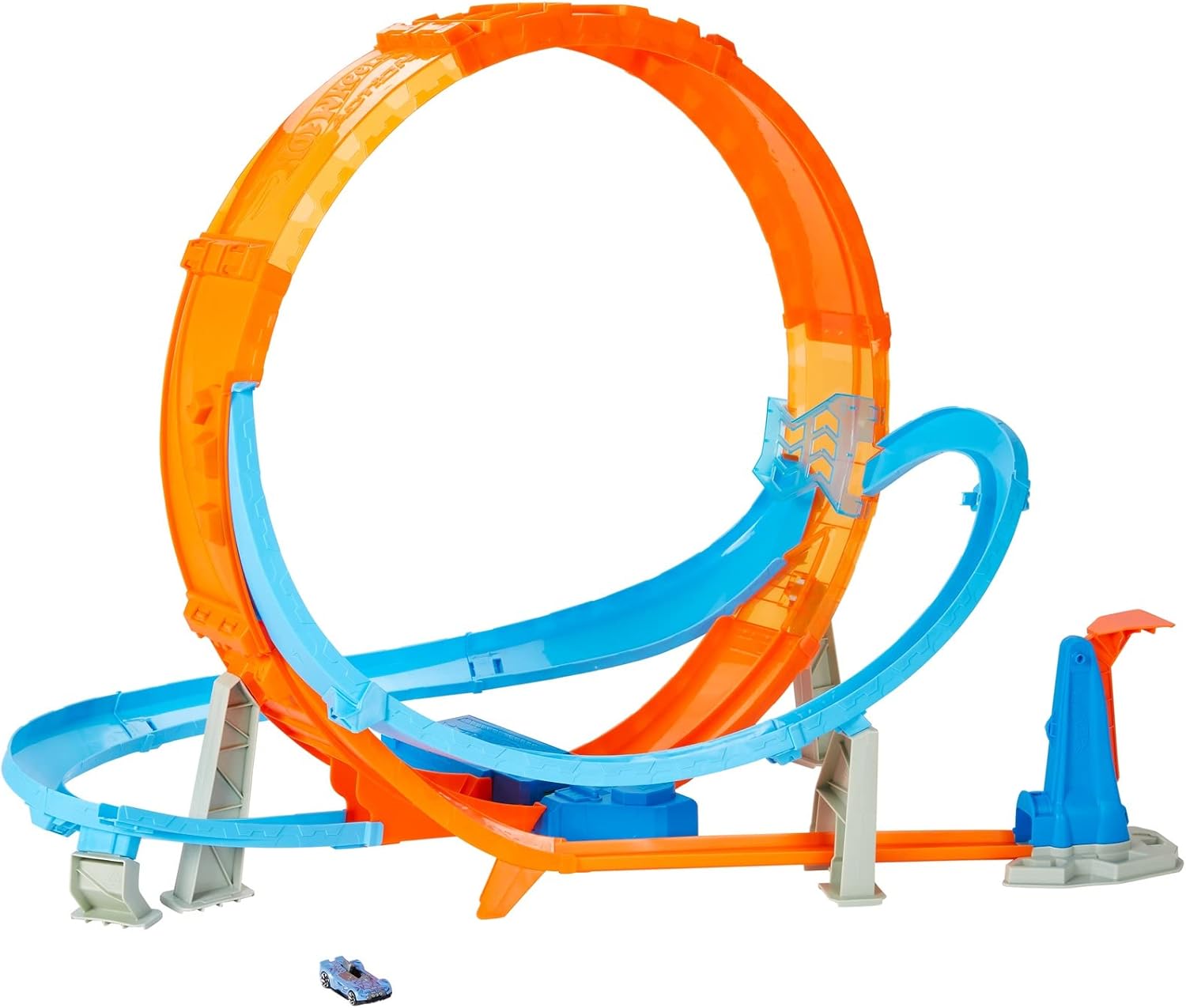 Hot Wheels Massive Loop Mayhem Track Set with Huge 28-Inch Wide Track Loop Slam Launcher, Battery Box & 1 Hot Wheels 1:64 Scale Car, Designed for Multi-Car Play, Gift for Kids 5 Years Old & Up