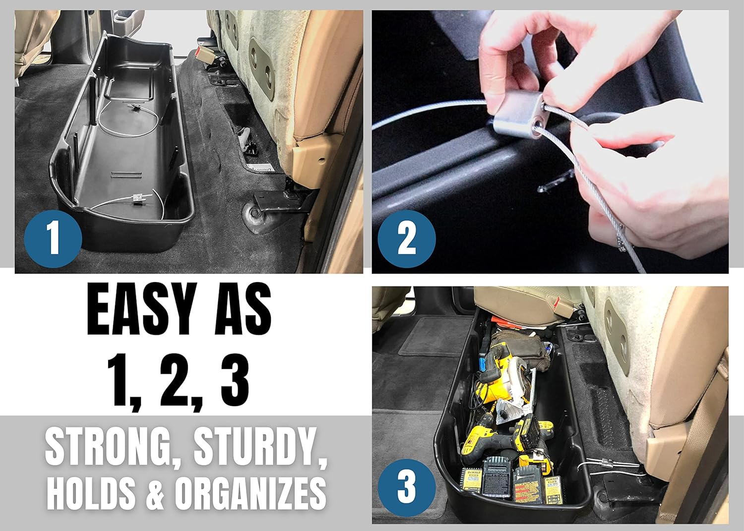 Red Hound Auto Under Seat Storage Box Compatible with F150 Ford F-150 SuperCrew Crew Cab 2009-2014 Underseat System (Only fits SuperCrew Cab, Will not fit Vehicles with OEM subwoofers)