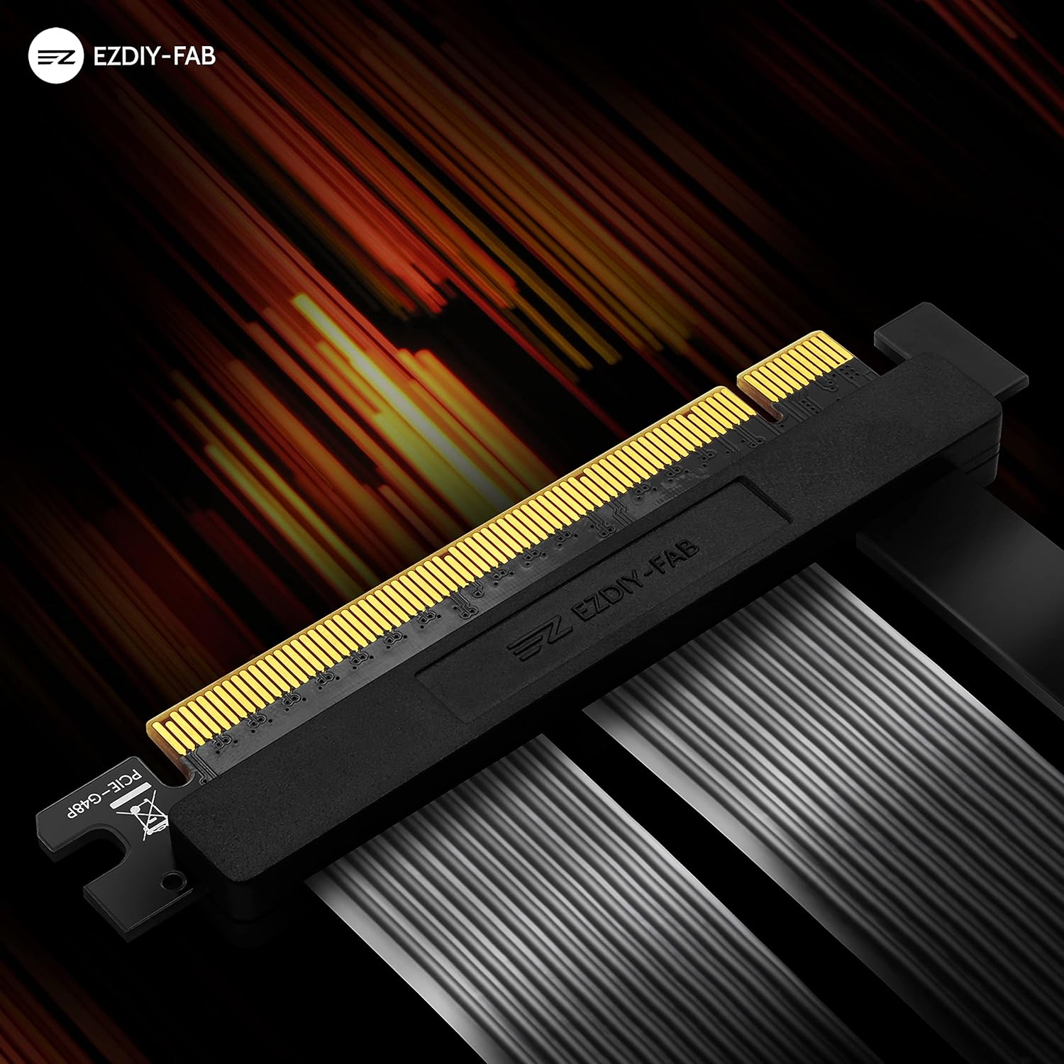 EZDIY-FAB [20cm] PCIE 4.0 16x Extreme High Speed Riser Cable PCI Express Port GPU Extension Card-Right Angle Connector Pack of 2