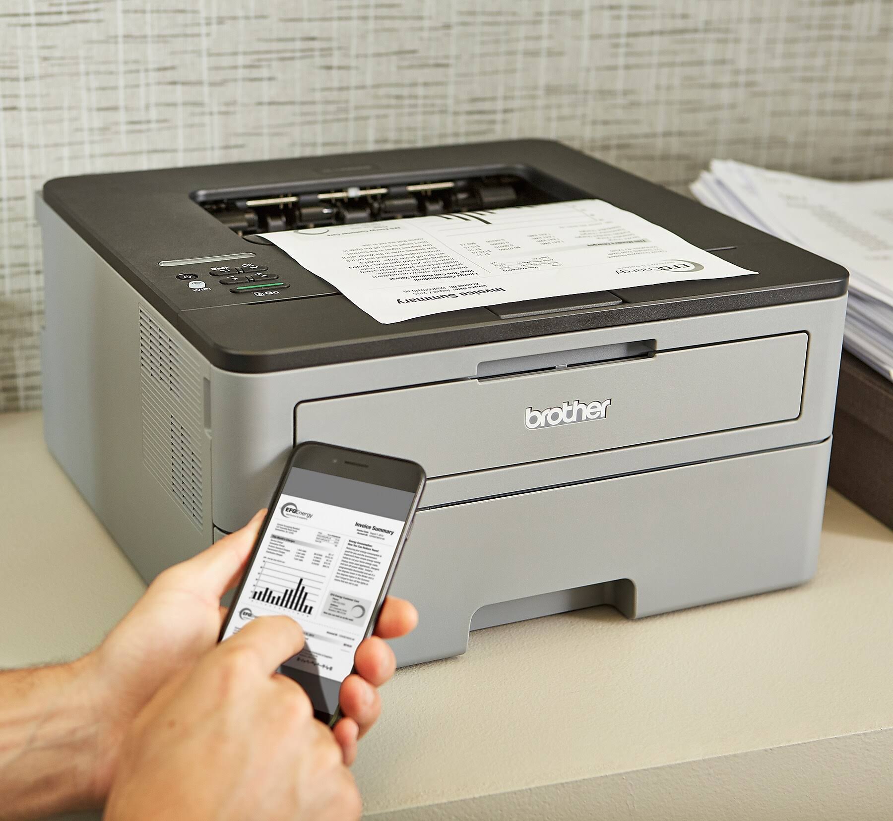 Brother HL-L2350DW Wireless Monochrome Laser Printer, Refurbished