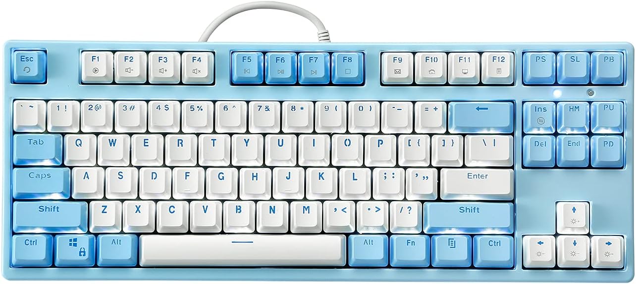 75% Mechanical Gaming Keyboard Black Switches 87 Key, RGB Rainbow LED Backlight for PC and Laptop