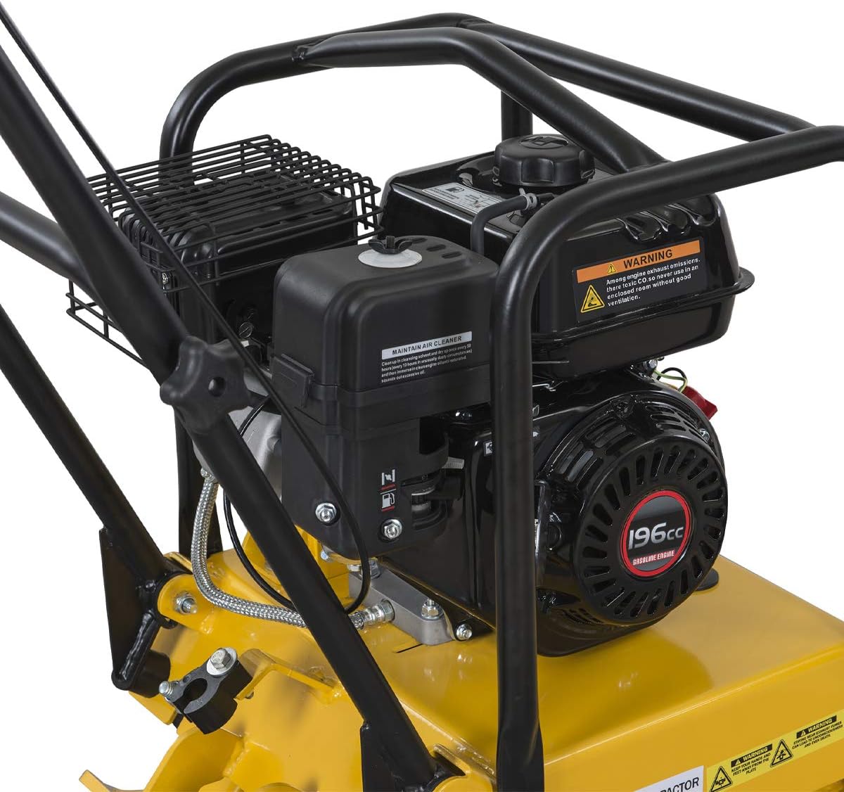 Stark 6.5hp Walk Behind Vibration Compaction Force Plate Compactor 2248lbs Force Foldable Handle Wheel 196cc EPA Engine