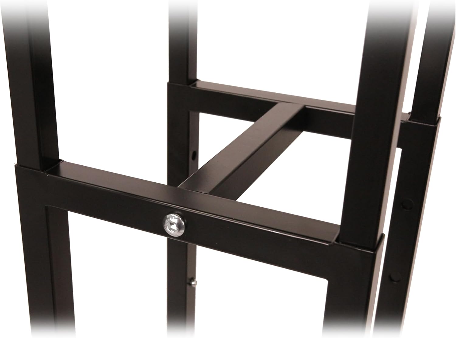 SSWBasics Black 4 Way Adjustable Clothing Rack with Slanted Arms - Retail Clothing Rack Display - Adjustable Height Arms from 48" to 72" Perfect for Clothing Stores