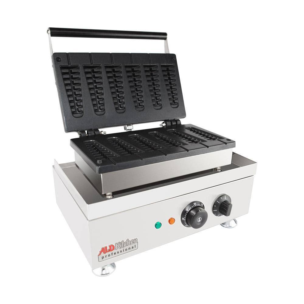 ALDKitchen Stick Waffle Maker | Professional Stainless Steel Waffle Iron | 6 Small Stick Waffles 110V