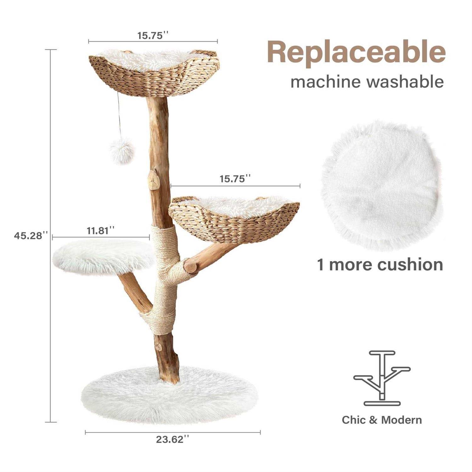 Injollylives Modern Cat Tree Tower Wooden Cat Tower Heavy Duty Cat Trees - Pet Supplies online store