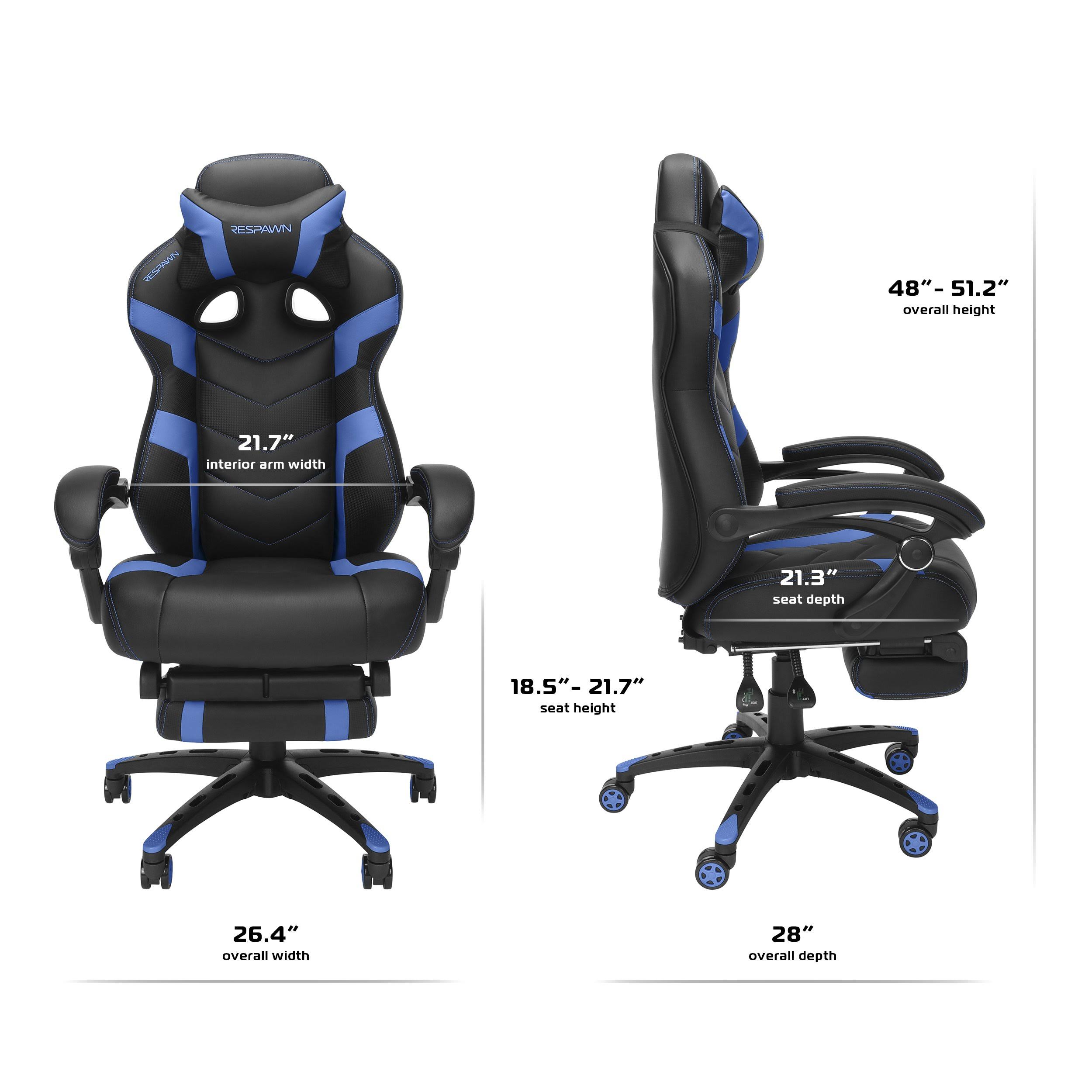 Respawn 110 Racing Style Reclining Gaming Chair with Footrest (Green Pro)