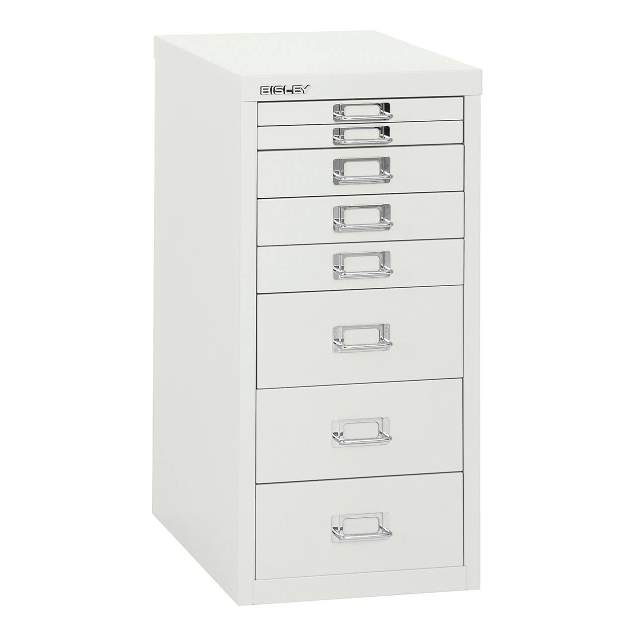 Bisley 8 Drawer Steel Desktop Multidrawer Cabinet, White