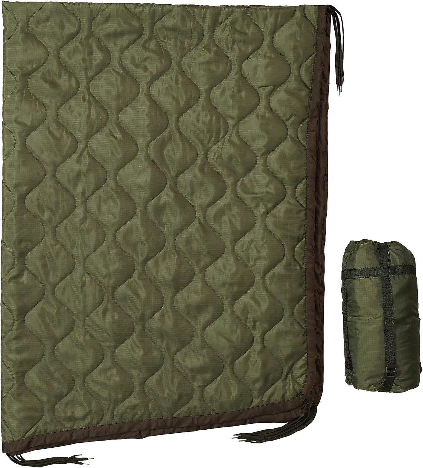USGI Industries Military Woobie Blanket | Thermal Insulated Camping Blanket, Poncho Liner | Large, Portable, Water-Resistant, for Hiking, Outdoor, Survival, Comes with Compression Carry Bag