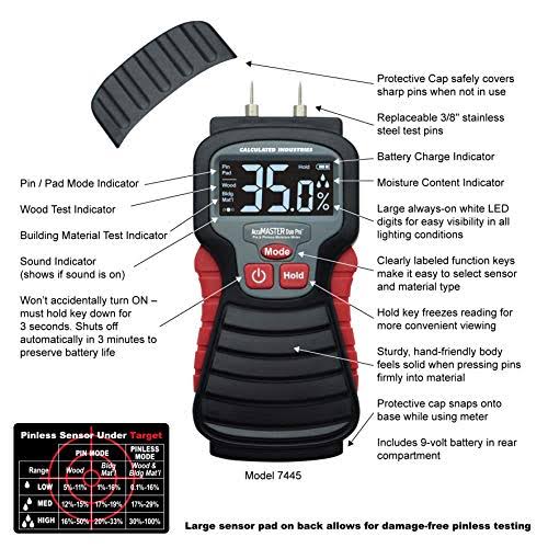 Calculated Industries 7445 AccuMASTER Duo Pro Pin u0026 Pinless Moisture Meter Leaks