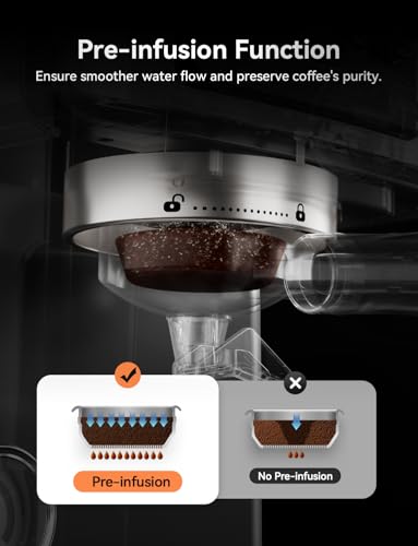 Neretva Espresso Coffee Machine, Professional Espresso Machine with Pressure Gauge 15Bar Retro Espresso Maker with Power Milk Frother Stainless Steel for Home Barista Latte and Cappuccino Maker-Green