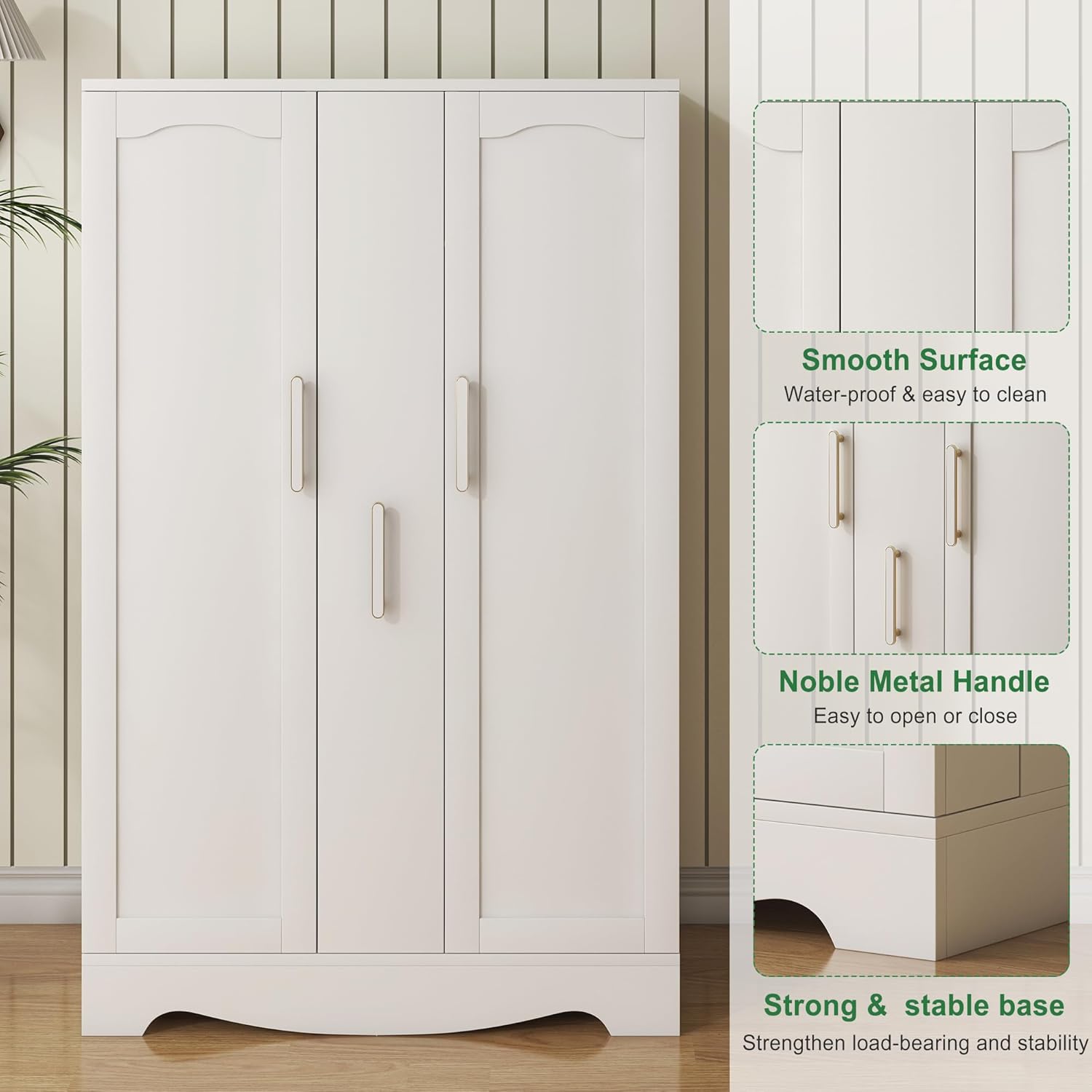 47” Kitchen Pantry Cabinet with Drawer, Pantry Storage Cabinet with Adjustable Shelves, White Kitchen Pantry Storage Cabinet, Buffet Cupboards Sideboard for Home Office Use