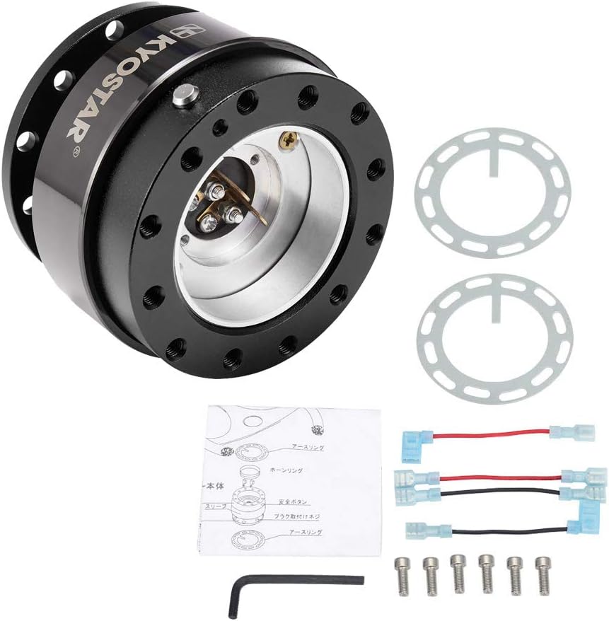 WKD Titanium Steering Wheel Quick Release Hub Adapter Snap Off Boos Kit Black #8313
