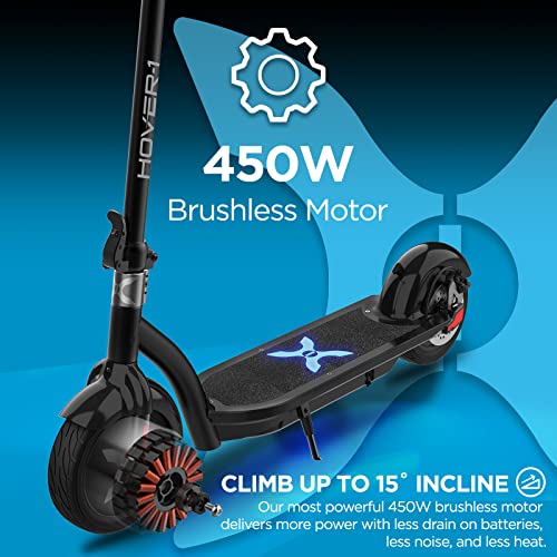 Hover-1 Alpha Pro Electric Kick Scooter | 18MPH, 18 Mile Range, 5HR Charge, LCD Display, 10 Inch High-Grip Tires, 264LB Max Weight, Certified & Tested - Safe for Teens & Adults