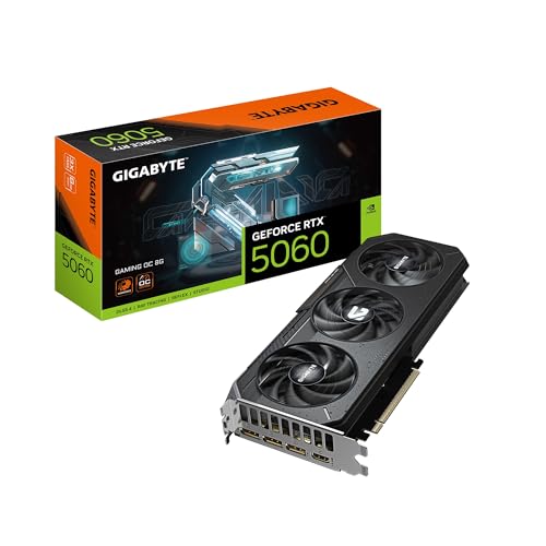 GIGABYTE GeForce RTX 5060 Gaming OC 8G Graphics Card, 8GB 128-bit GDDR7, PCIe 5.0, WINDFORCE Cooling System, GV-N5060GAMING OC-8GD Video Card