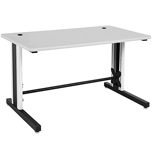 BenchPro Computer Desk, Gaming Desk 25" x 58" Student PC Desk Office Desk Extra Large Modern Ergonomic Gaming Style Table Workstation - Black Frame - Grey Top