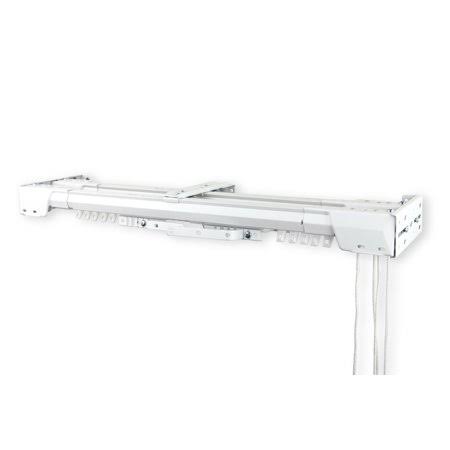 Astamoda White Heavy Duty Double Traverse Rod - Center Open 84-156x22