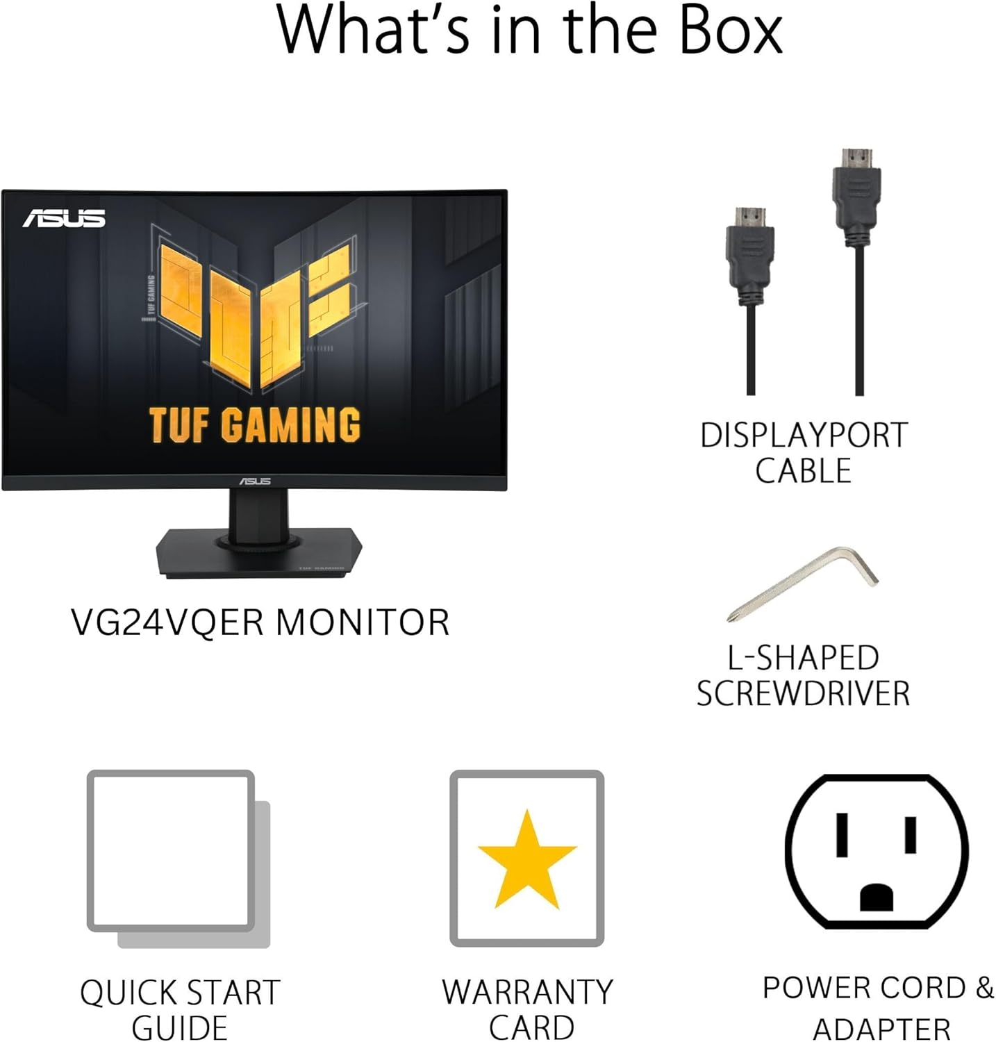 ASUS TUF Gaming 24” (23.6 inch viewable) Curved Monitor (VG24VQER) – FHD, 180Hz, 1ms, DCI-P3 90%, Extreme Low Motion Blur Sync, FreeSync, Shadow Boost, Eye Care, DisplayWidget Center, 3yr warranty