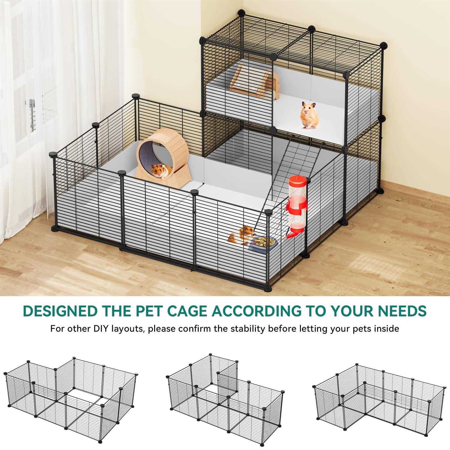 YITAHOME Guinea Pig Cage, Indoor C&amp;C Small Animal Cage with Waterproof Plastic Liner Playpen for Bunny, Chinchilla and Hamster - Pet Supplies online store