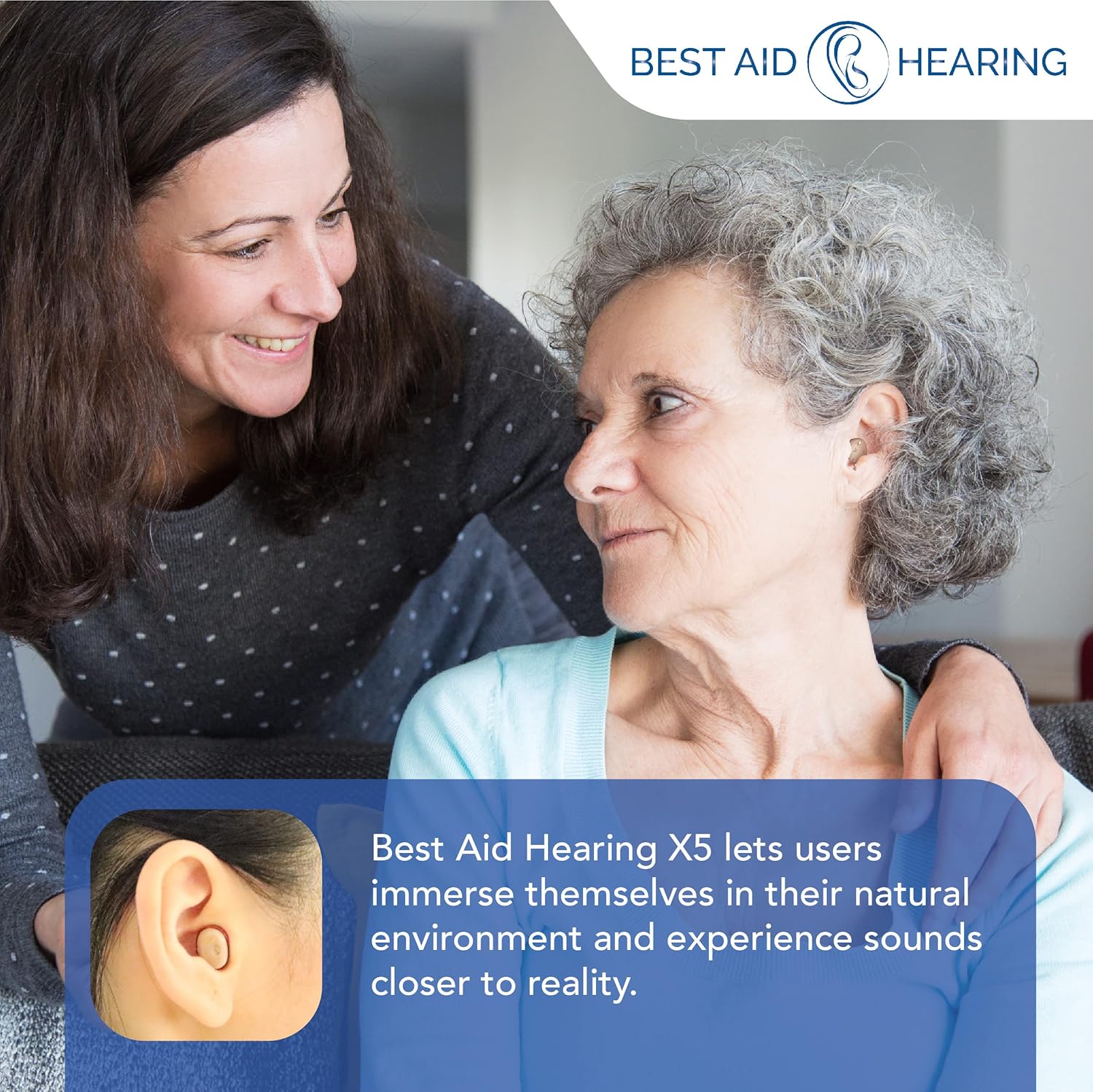 Best Aid Hearing, X5 CIC Rechargeable Hearing Aids for Seniors, Noise Cancelling, Noise Reduction, Digital Sound Amplifiers, Left and Right in Ear Hearing Aids (full pair)