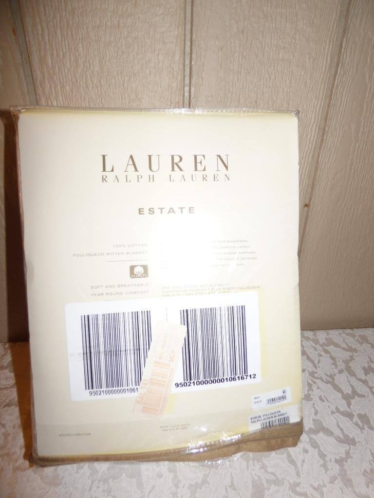 Lauren Ralph Lauren Classic 100% Cotton Full/Queen Blanket - White