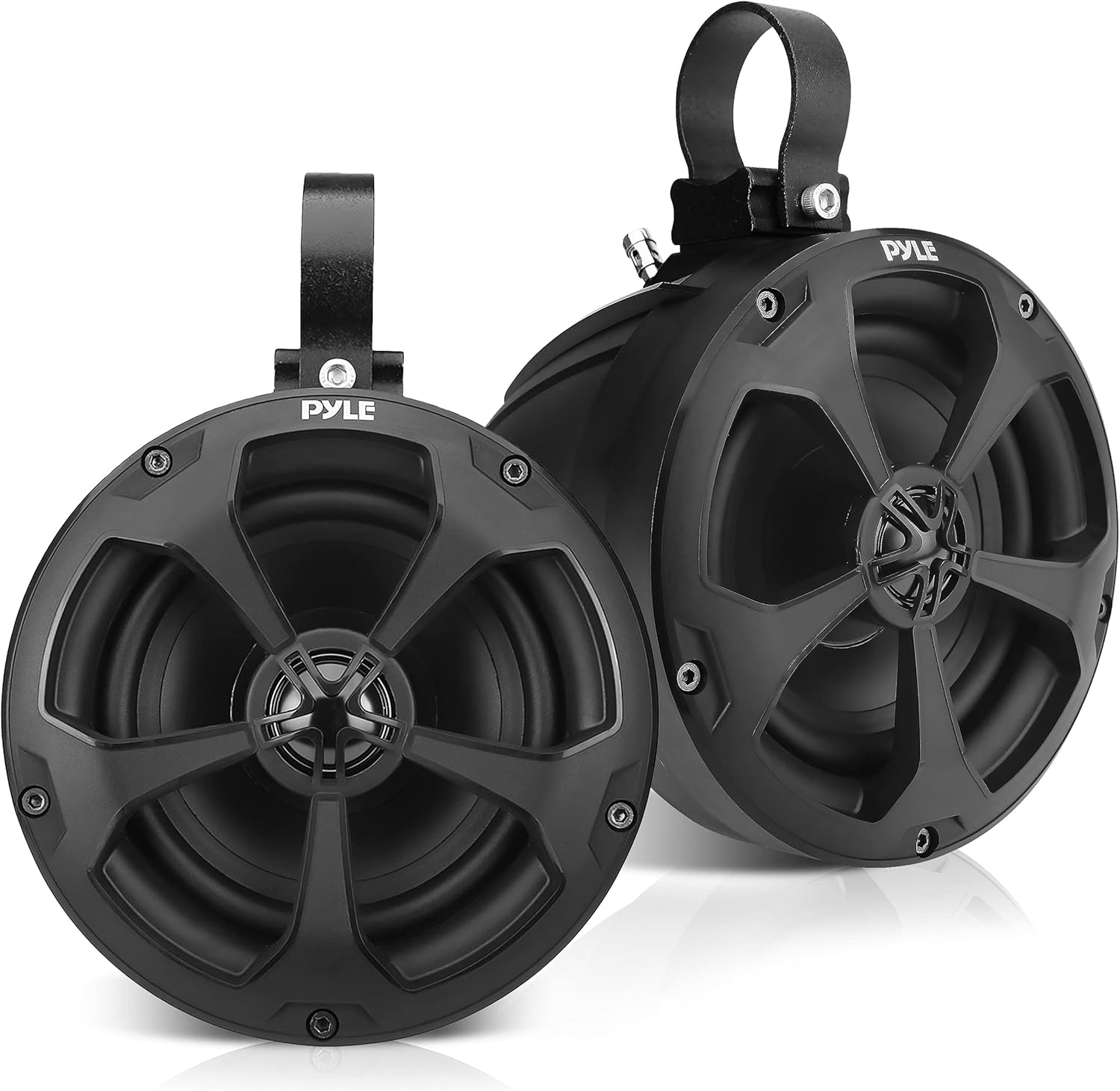 Pyle PLUTV41BK 2-Way Dual Waterproof Off-Road Speakers, 4 Inch 800 Watt Marine Grade Wakeboard Tower Speakers System, Full Range Outdoor Audio Stereo Speaker for ATV, UTV, Quad, Jeep, Boat -Black