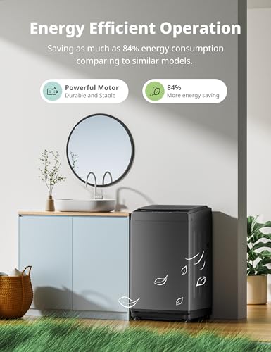 Comfee Portable Washing Machine, 0.9 cu.ft Compact Washer With LED Display, 5 Wash Cycles, 2 Built-in Rollers, Space Saving Full-Automatic Washer