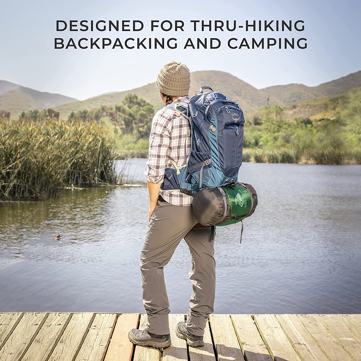 32 F Hiking & Backpacking Sleeping Bag - 4 Season, 625FP Ultralight Sleeping Bag - Water Resistant - Charcoal Gray - Short