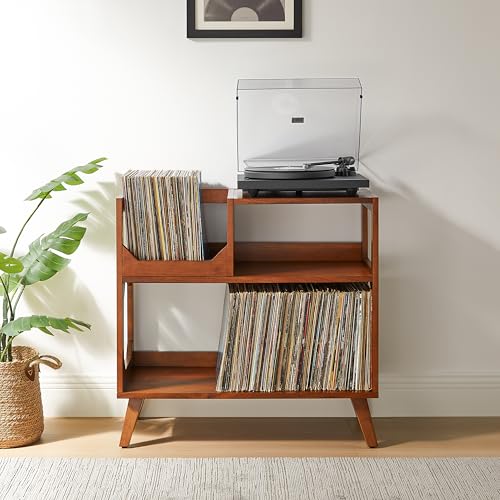 Crosley Furniture Asheville Medium Record Storage Console, Walnut
