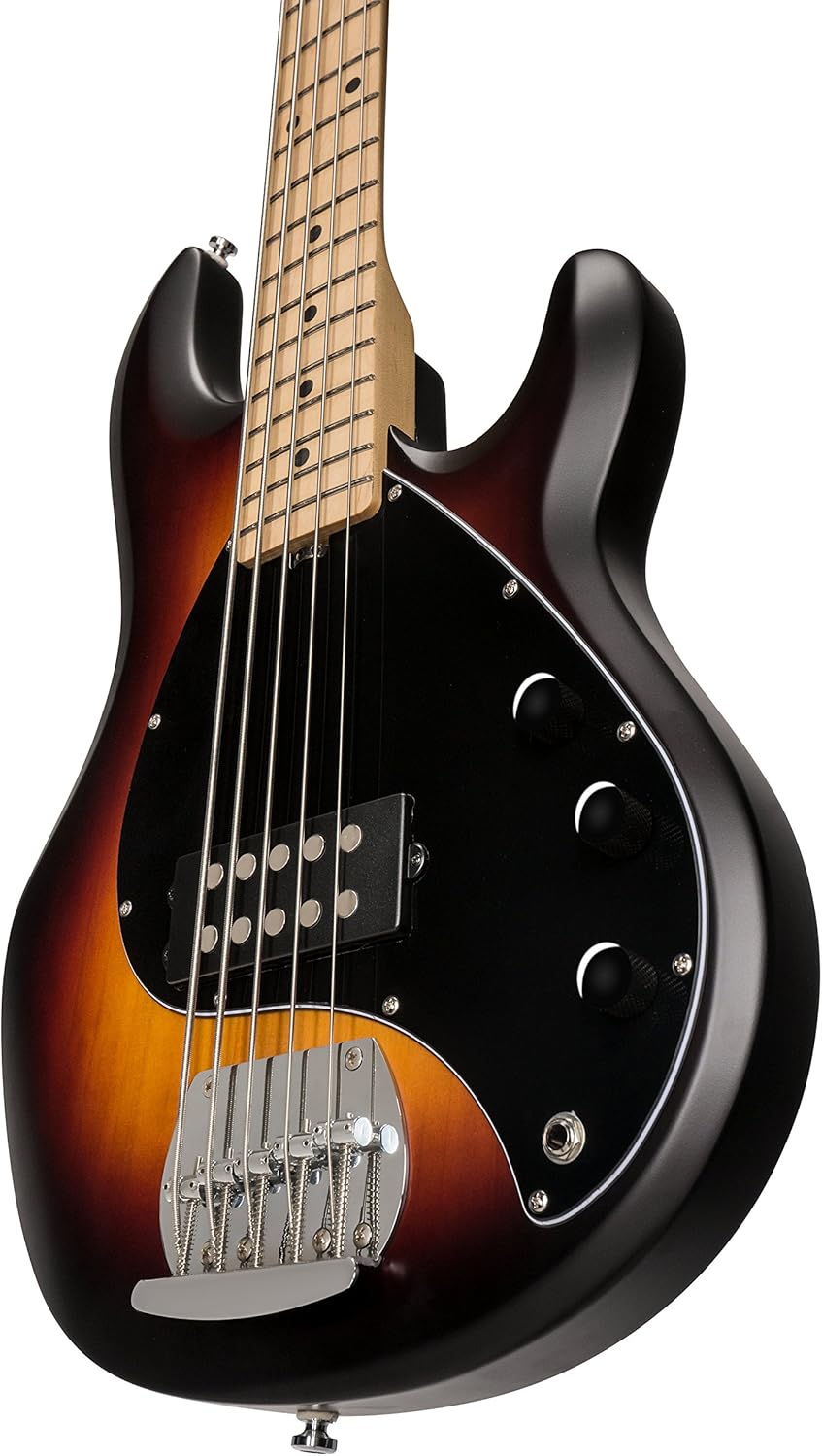 Sterling by Music Man StingRay Ray5 Bass Guitar in Vintage Sunburst Satin, 5-String