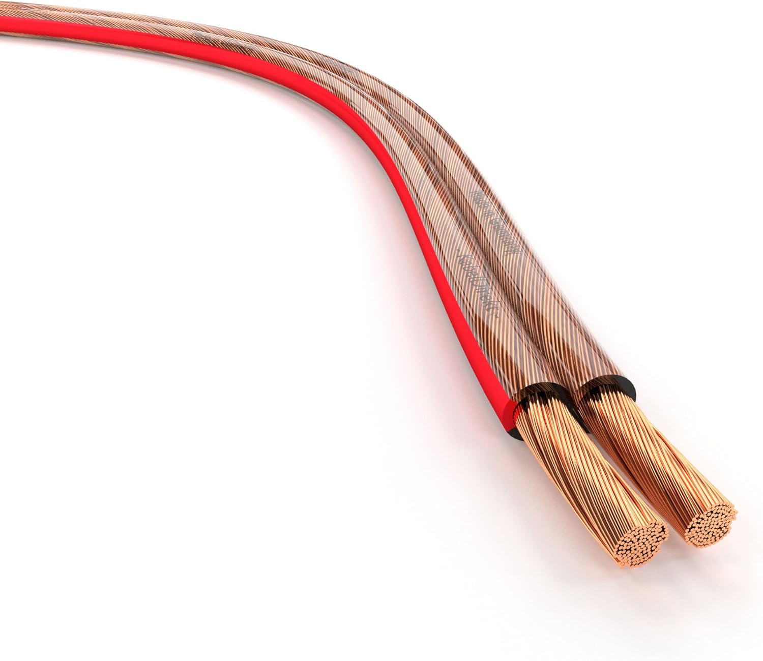 KabelDirekt – Pure Copper Stereo Audio Speaker Wire & Cable – Made in Germany – 14 AWG Gauge – 100 feet – (for HiFi Speakers and Surround Sound Systems, Pure Copper, with Polarity Markings) Pack of 2