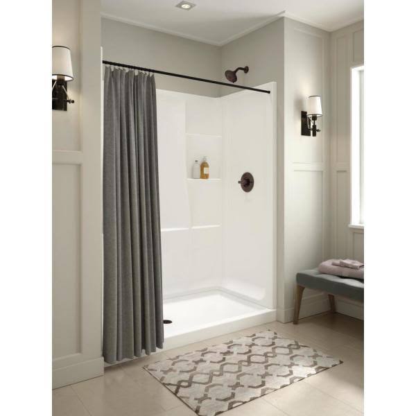 Delta Classic 400 32 in. x 60 in. Single Threshold Center Drain Alcove Shower Base in High Gloss White 40094C