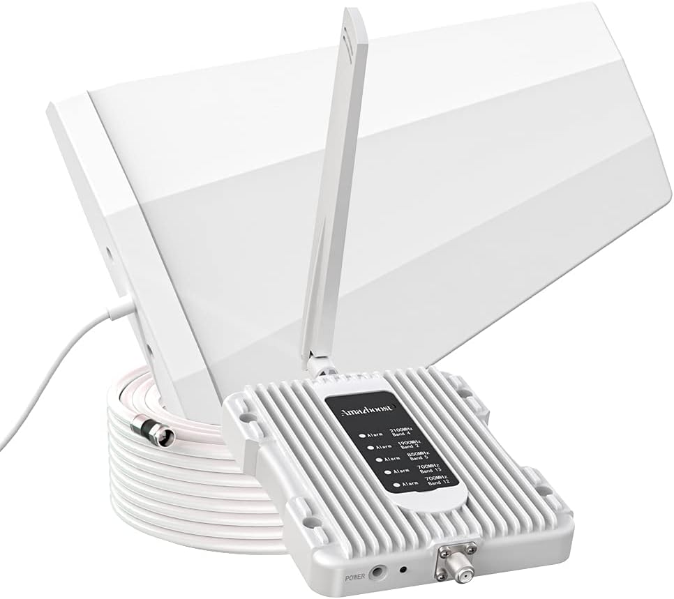 Amazboost Cell Phone Booster For Home Up to 2,500 sq ft| Cell Phone Signal Booster Kit | Boosts 3G/4G/5G LTE Data | Compatible with All US Carriers AT&T, Verizon, T-Mobile, Sprint& More | FCC Approved