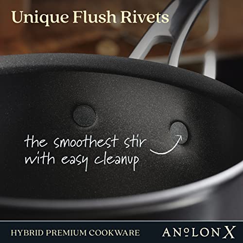 Anolon Anolon X Hybrid Nonstick Nonstick Cookware Induction Pots and Pans Set, 12 Piece - Charcoal Gray