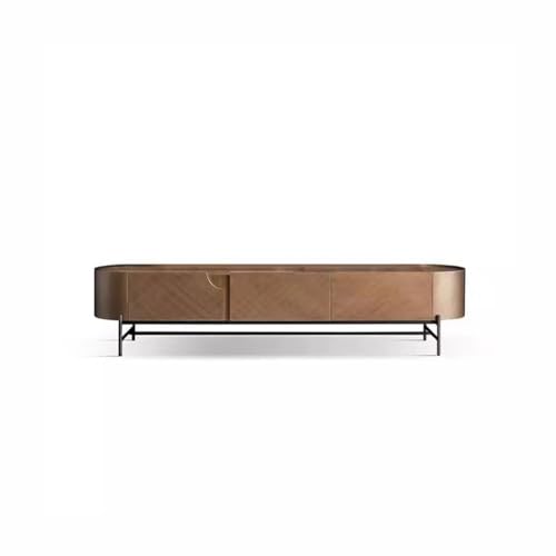 Modern TV stand Italian Modern Light Luxury Living Room Tall TV Cabinet Luxury Metal Paint High-end Villa Storage TV Cabinet Media Console(200X40X48CM)