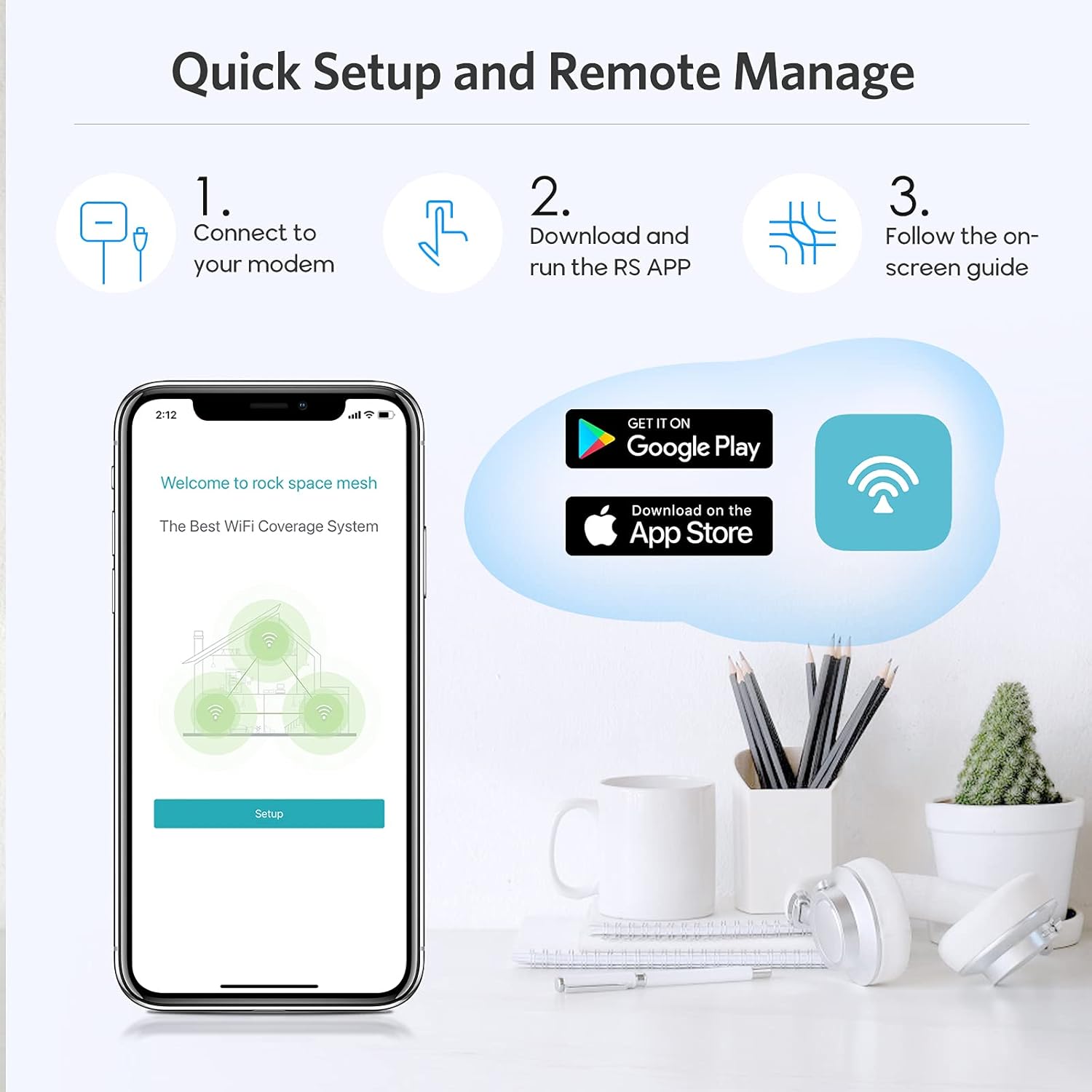 Mesh WiFi System - up to 6000 sq. Ft and 90 Devices Whole Home Coverage, 1200Mbps WiFi Mesh Network, WiFi Router/Extender Replacement, Gigabit Ports, Easy Setup, Parental Control (3 Pack)