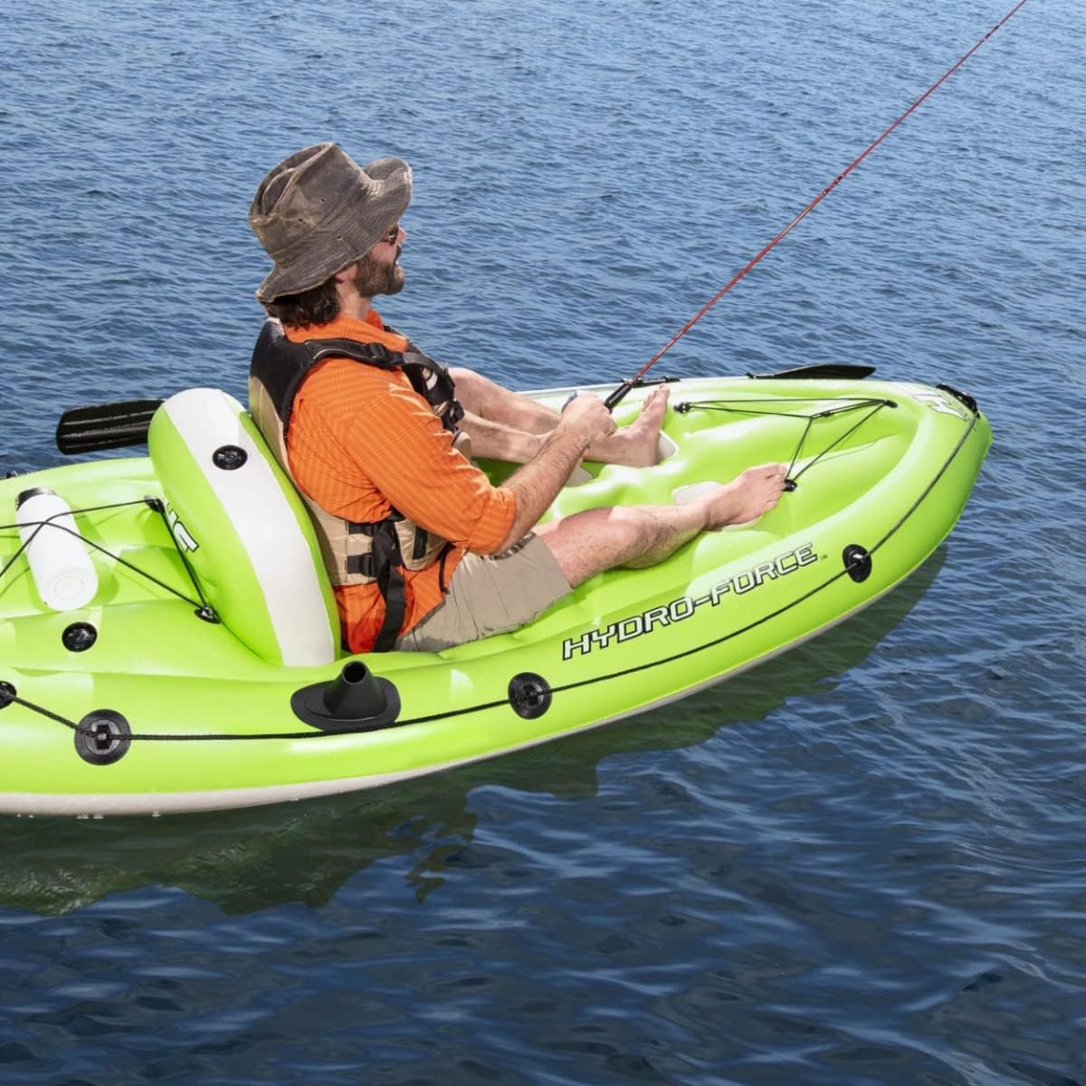 Bestway Hydro-Force inflatable kayak, Koracle Inflatable Boat Set for Fishing with Hand Pump and Paddle, 1 Person Capacity