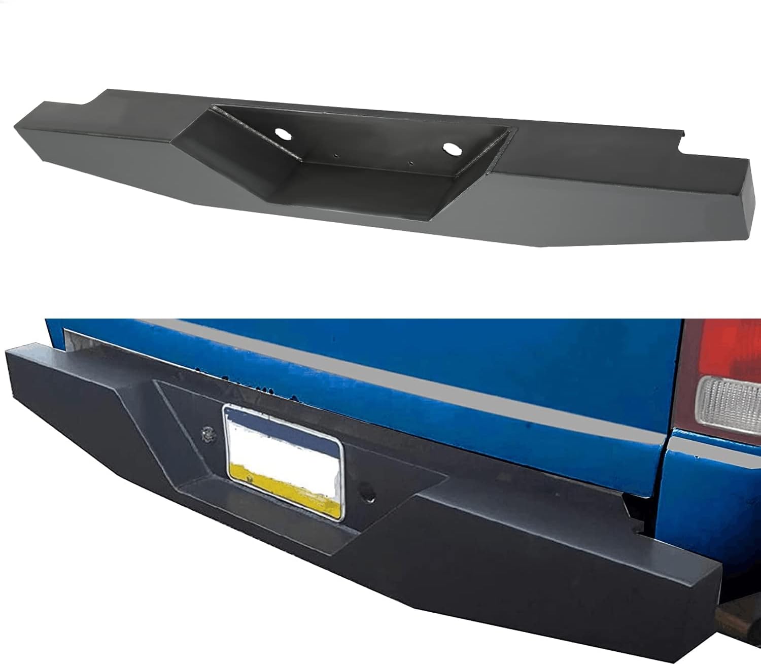 KUAFU Rear Bumper Compatible with 1993-2011 Ford Ranger Pickup Heavy-Duty Steel