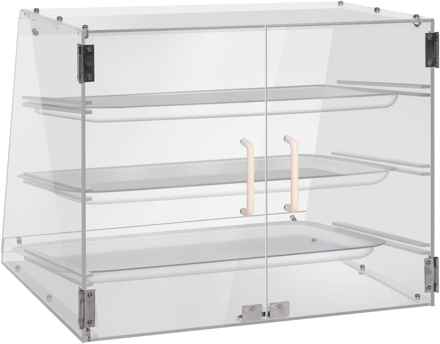 3 Tray Bakery Display Case with Rear Doors - 21" x 17 3/4" x 16 1/2"