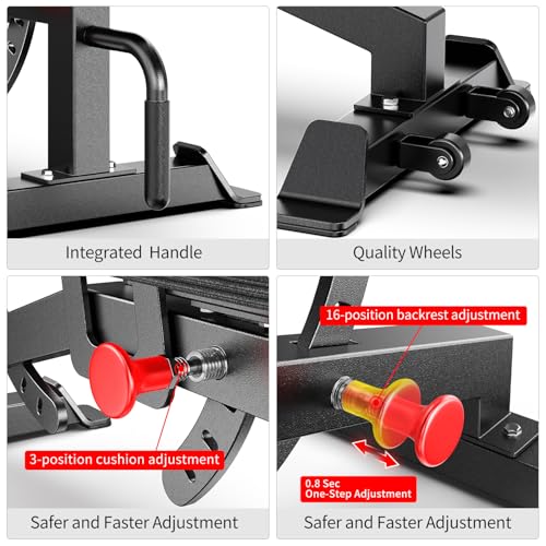 600LB Weight Training Bench, Adjustable Weight Bench for Total Body Workout, Stable Exercise Bench for Home Gym Strength Training,Incline Flat Decline Sit Up Bench for Full Body Fitness