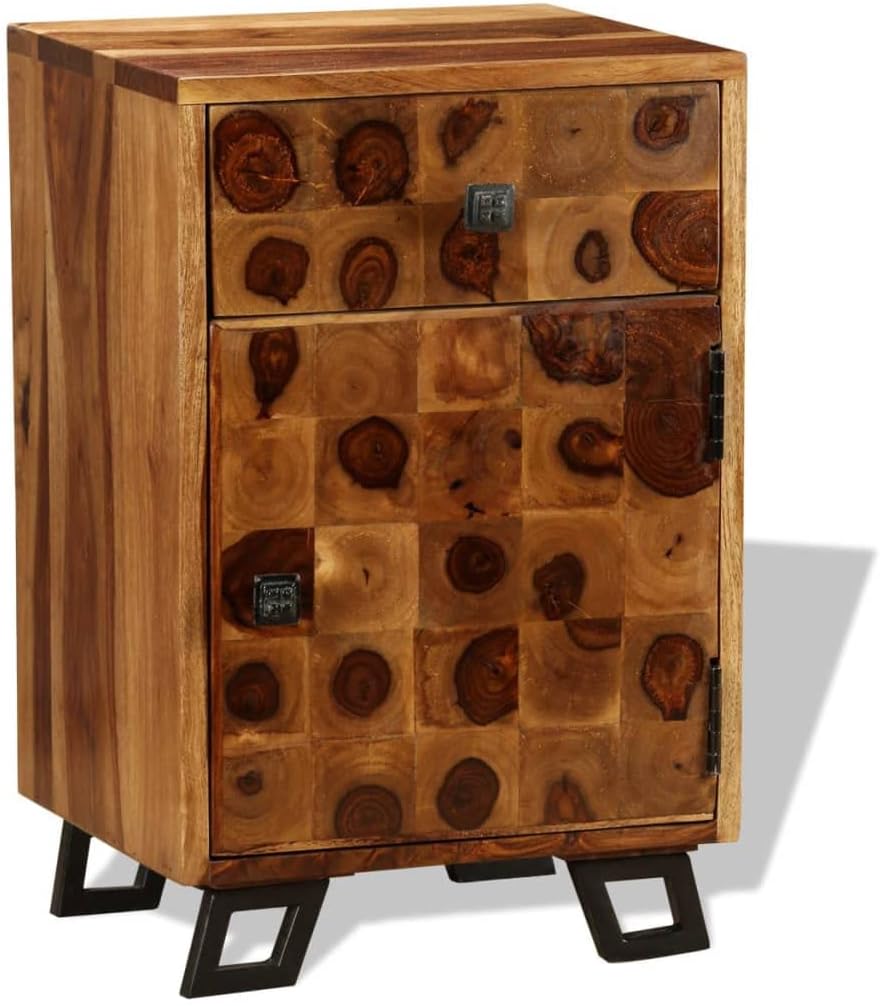 Nightstand, Night Stand for Bedroom, Nightstands Bedside Tables, Small Night Stands, Bed Side Table Solid Sheesham Wood 14.6"x11.8"x21.3"