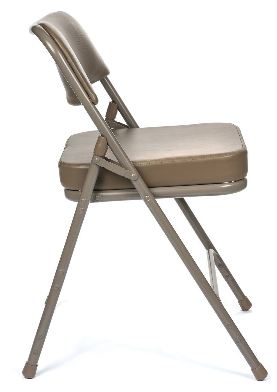 5pc. XL Series Folding Card Table and 2 in. Ultra Padded Chair Set, Commercial Quality, Beige