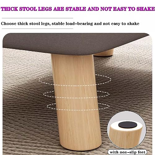 Rectangle Foot Stool, Sofa Stool Footstool with Padded Seat, Footrest Small with Solid Wood Legs, Shoe Changing Stool, for Hallway Office Lounge Dorm Room