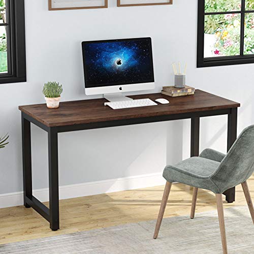 Tribesigns Modern Computer Desk, 63 x 31.5 inch Large Executive Office Desk Computer Table Study Writing Desk Workstation for Home Office, Spliced Desktop, White