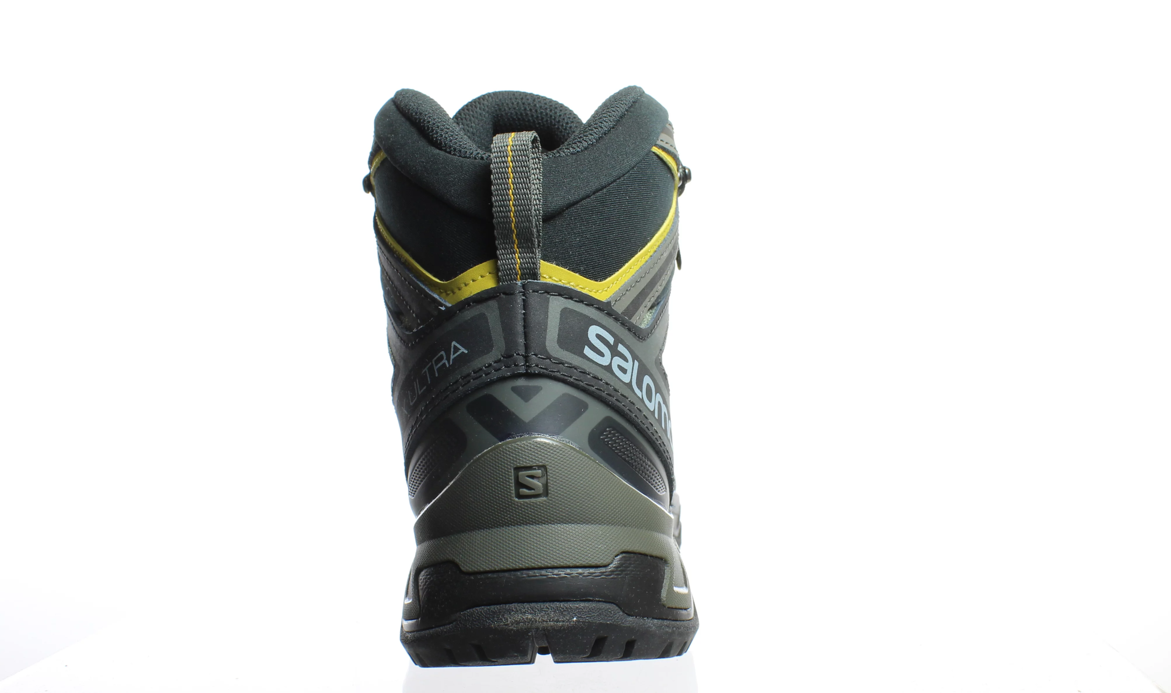Salomon X Ultra 3 MID Gore-TEX Hiking Boots for Men, Castor Gray/Black/Green Sulphur, 10.5