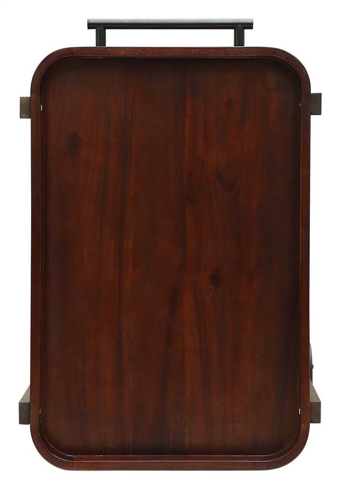 Noble House Bar Cart in Brown and Mahogany
